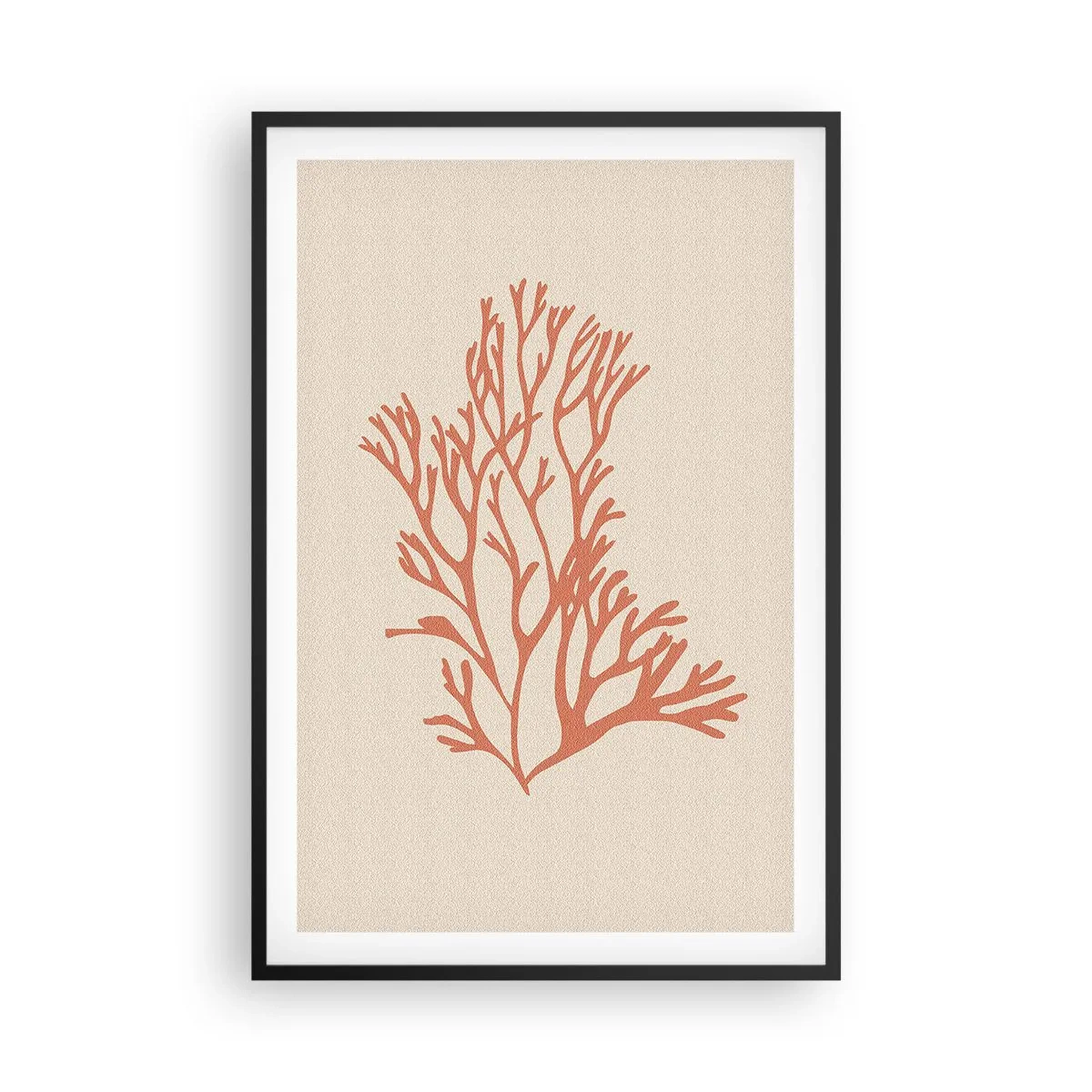Plakat i sort ramme - Koral filigran - 61x91 cm