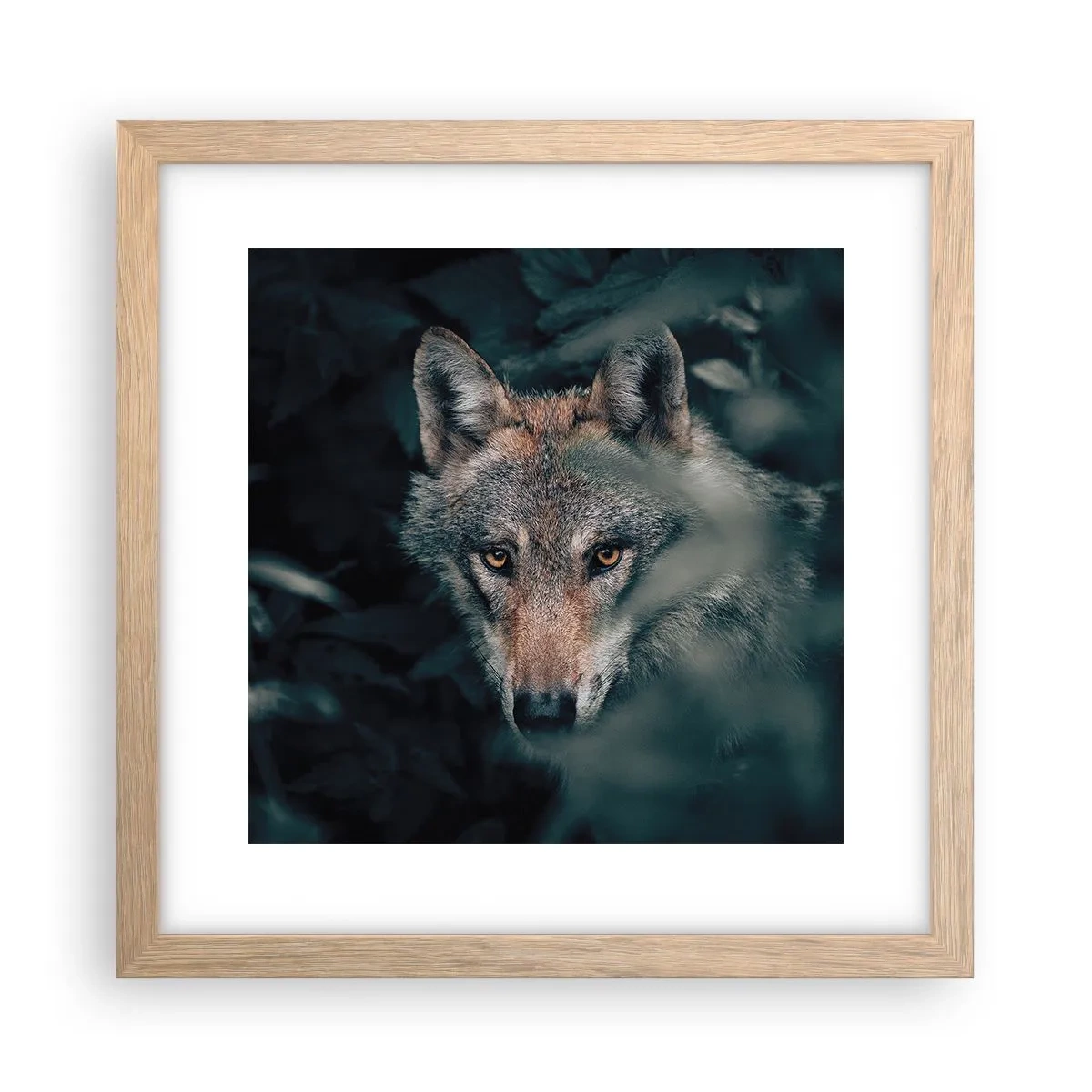 Plakat i ramme af lyst egetræ - Jæger - 30x30 cm