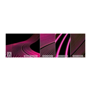 Prøve Fototapet Premium Canvas - En allé af lys - Linjer, Moderne, Neon - 100x30 cm