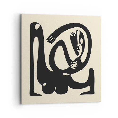 Lærredstryk - Billede på lærred - Næsten Picasso - 70x70 cm