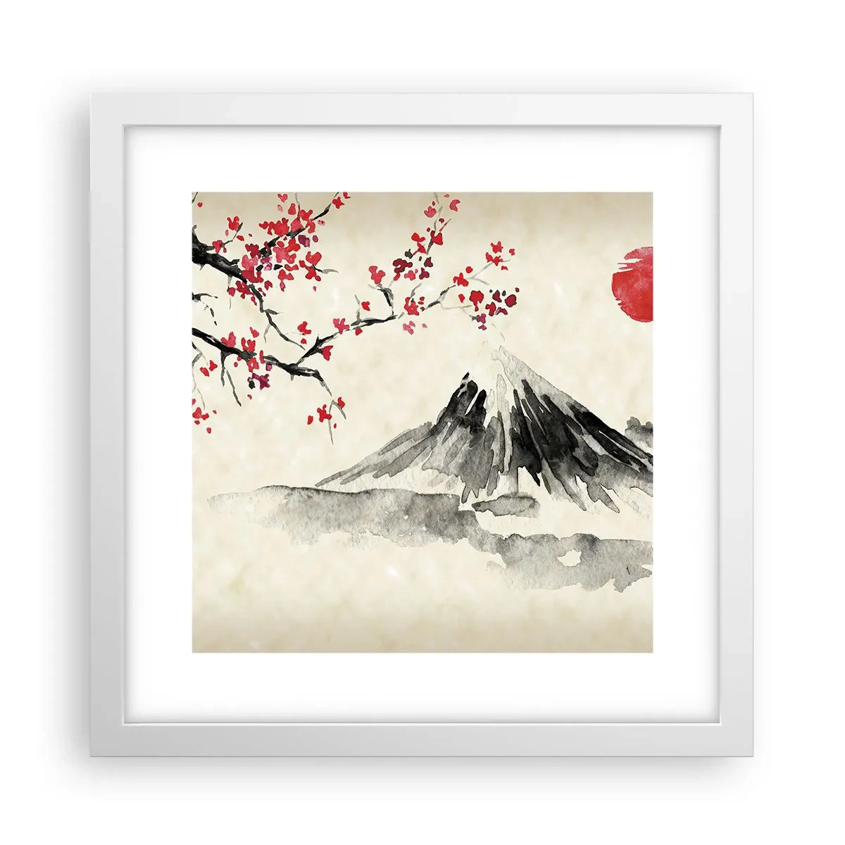 Plakat i hvid ramme - Bliv forelsket i Japan - 30x30 cm