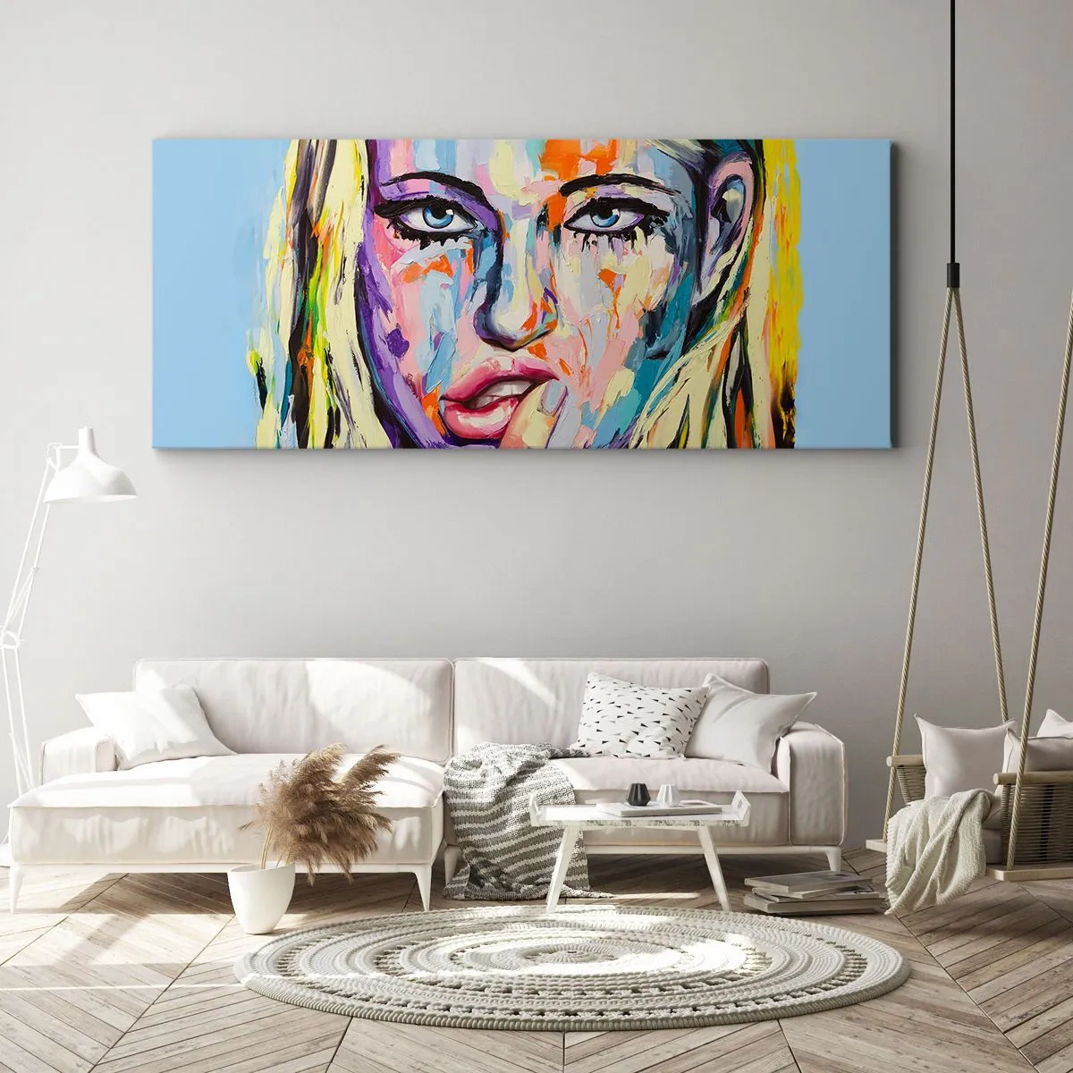 Lærredstryk - Billede på lærred - Se hende lige i øjnene - 160x50 cm