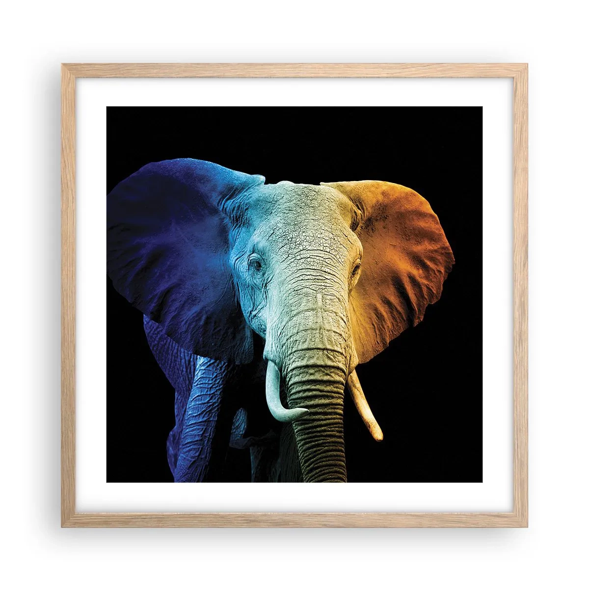 Plakat i ramme af lyst egetræ - Excentrisk, ikke underlig - 50x50 cm