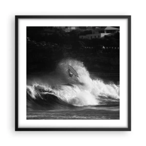 Plakat i sort ramme - Udfordring accepteret! - 50x50 cm