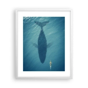 Plakat i hvid ramme - Møde på havet - 40x50 cm