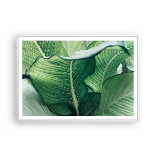 Plakat i hvid ramme - Livet er intenst grønt - 100x70 cm