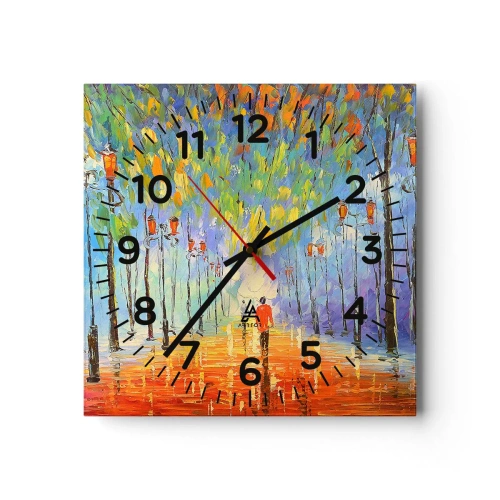 Vægur, Uret - Nattens sang om regnen - 40x40 cm