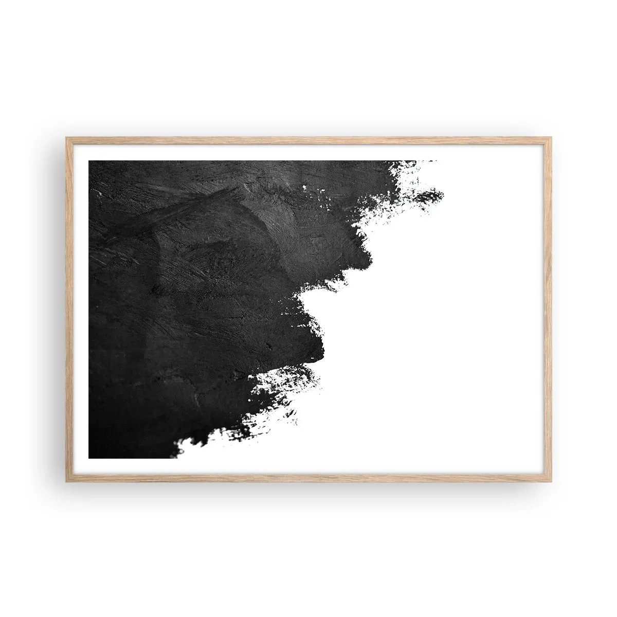 Plakat i ramme af lyst egetræ - Elementer: jord - 100x70 cm