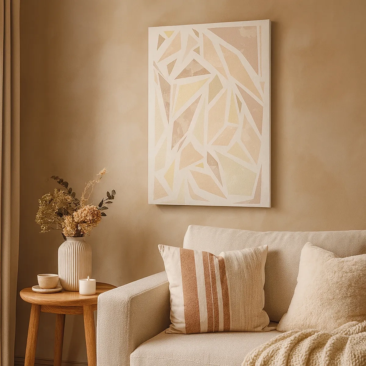 Lærredstryk - Billede på lærred - Komposition af farvet glas - 50x70 cm