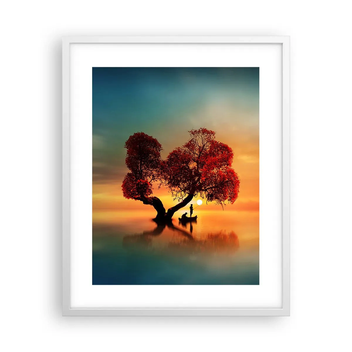 Plakat i hvid ramme - Fjern og tavs verdensløshed - 40x50 cm