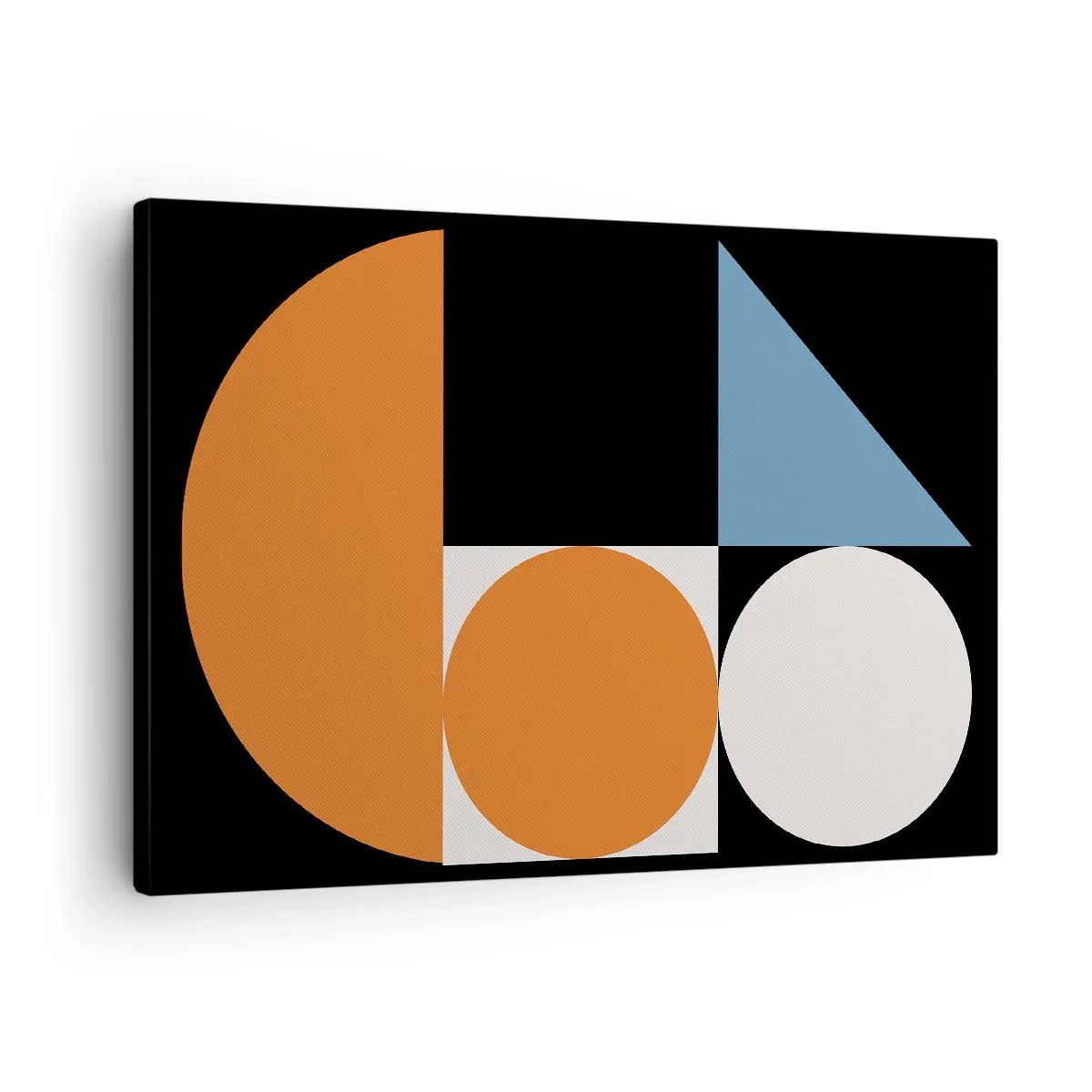 Lærredstryk - Billede på lærred - Geometrisk mønster med farverige former på en sort baggrund - 70x50cm - System til figurer - Moderne vægdekoration til stue og soveværelse ARTTOR