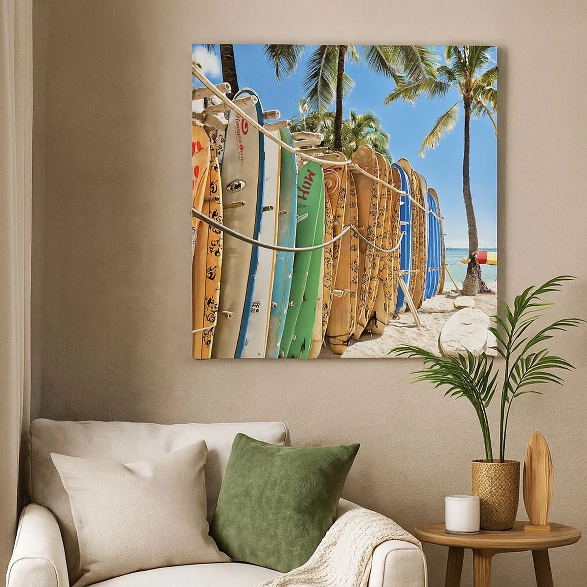 Lærredstryk - Billede på lærred - Solrig sjov - 30x30 cm