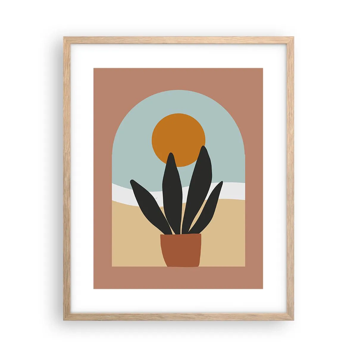 Plakat i ramme af lyst egetræ - Små glæder - 40x50 cm