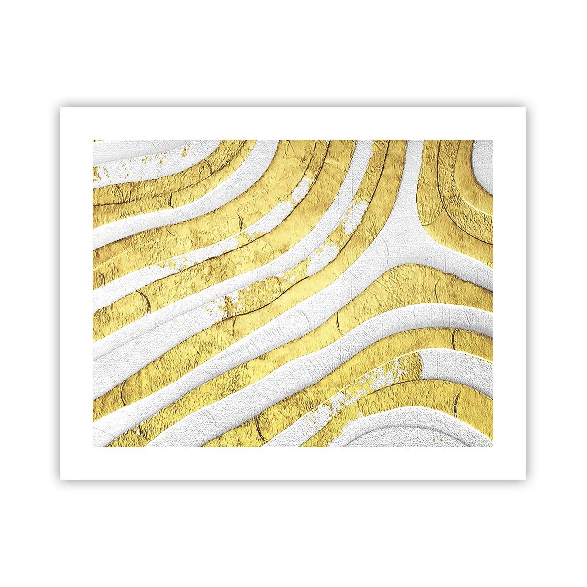 Plakat - Sammensætning i hvidt og guld - 50x40 cm