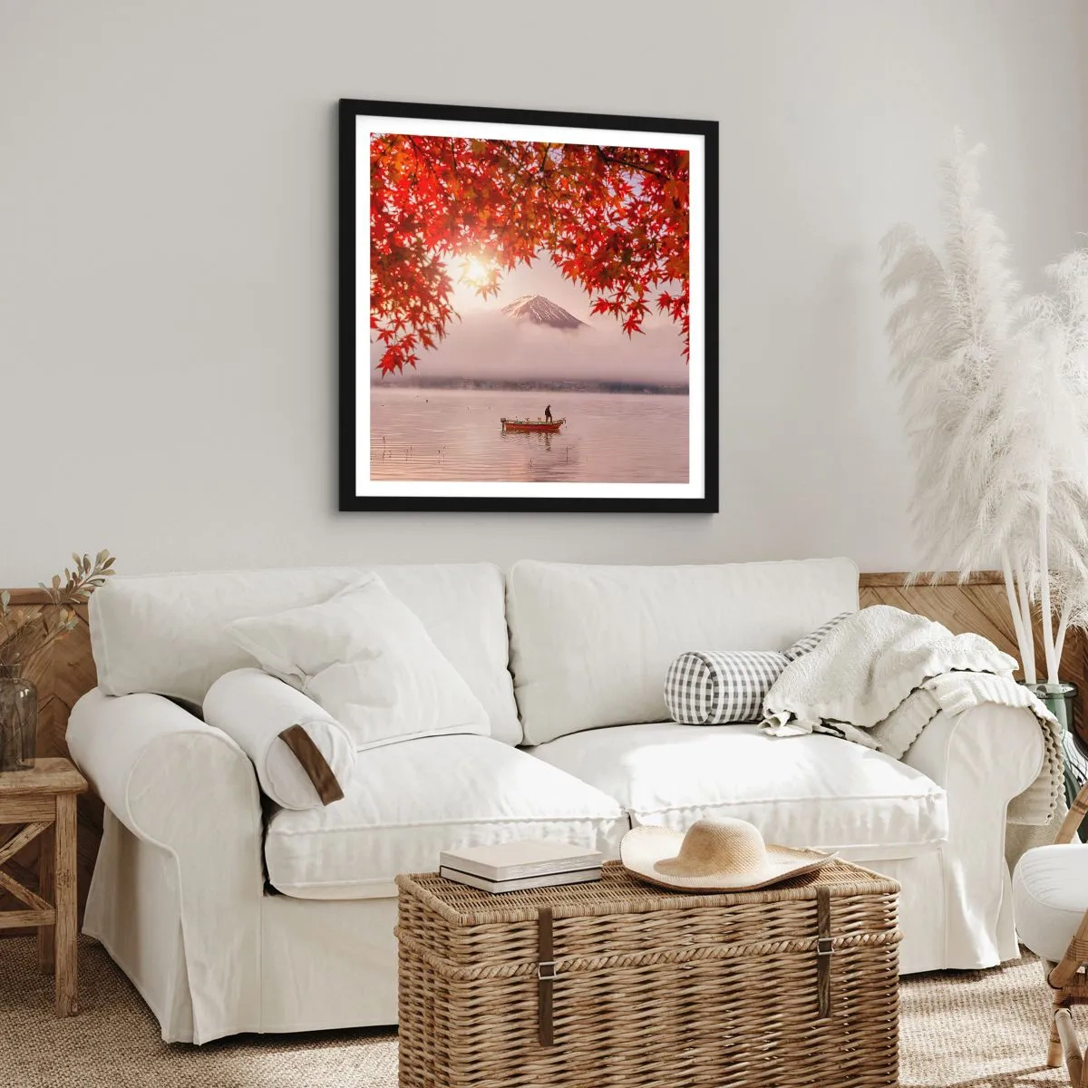 Plakat i sort ramme - I en japansk atmosfære - 30x30 cm