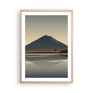 Plakat i ramme af lyst egetræ - Spejlrefleksion - 50x70 cm