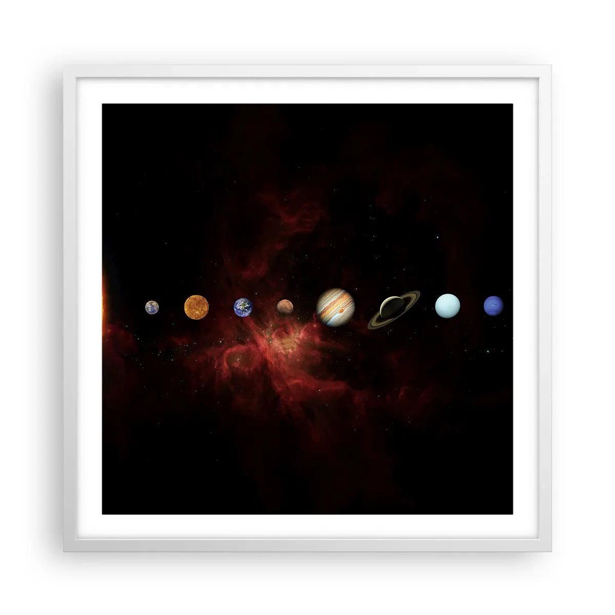 Plakat i hvid ramme - Vores nabolag - 60x60 cm