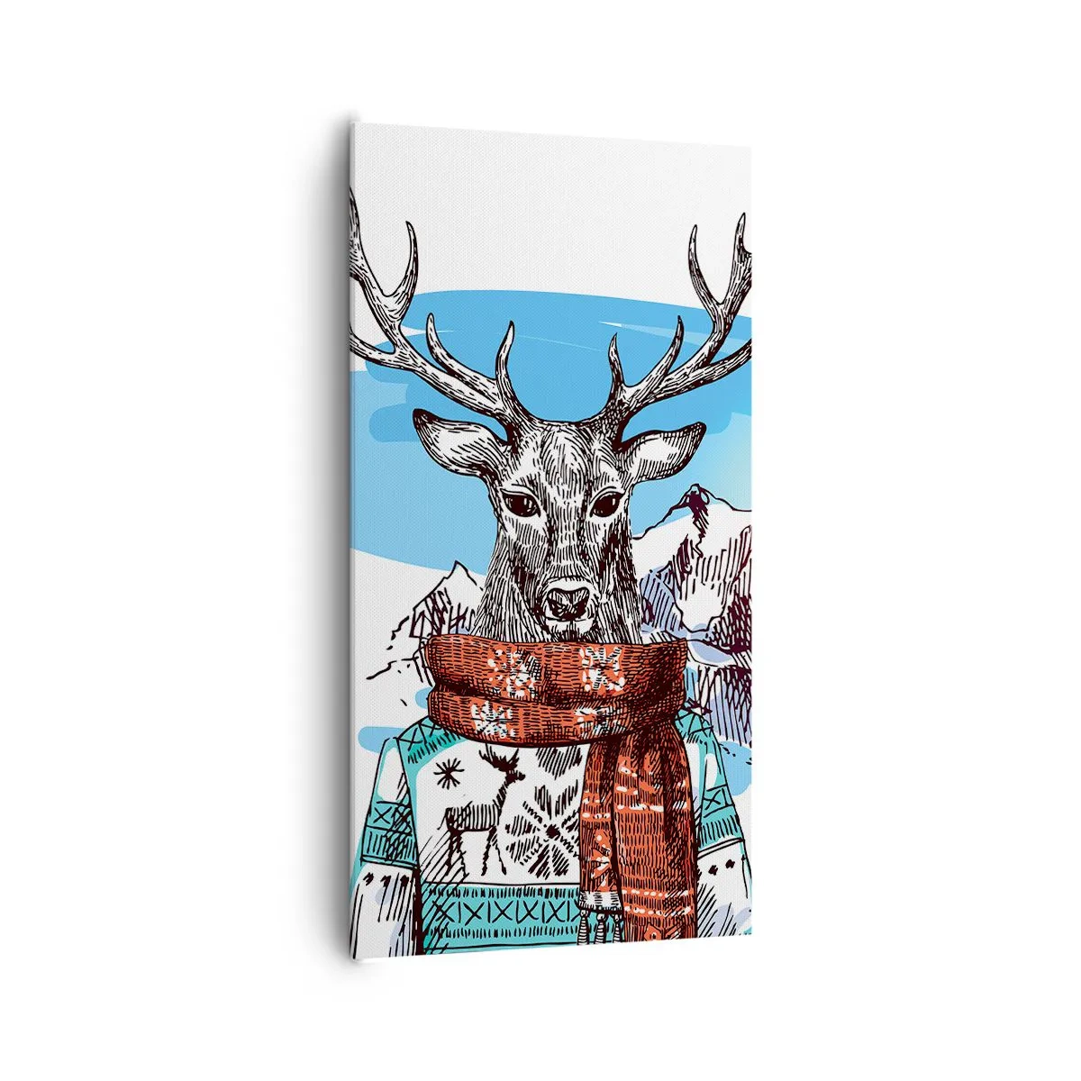 Lærredstryk - Billede på lærred - Selv et rådyr fryser ikke  - 65x120 cm