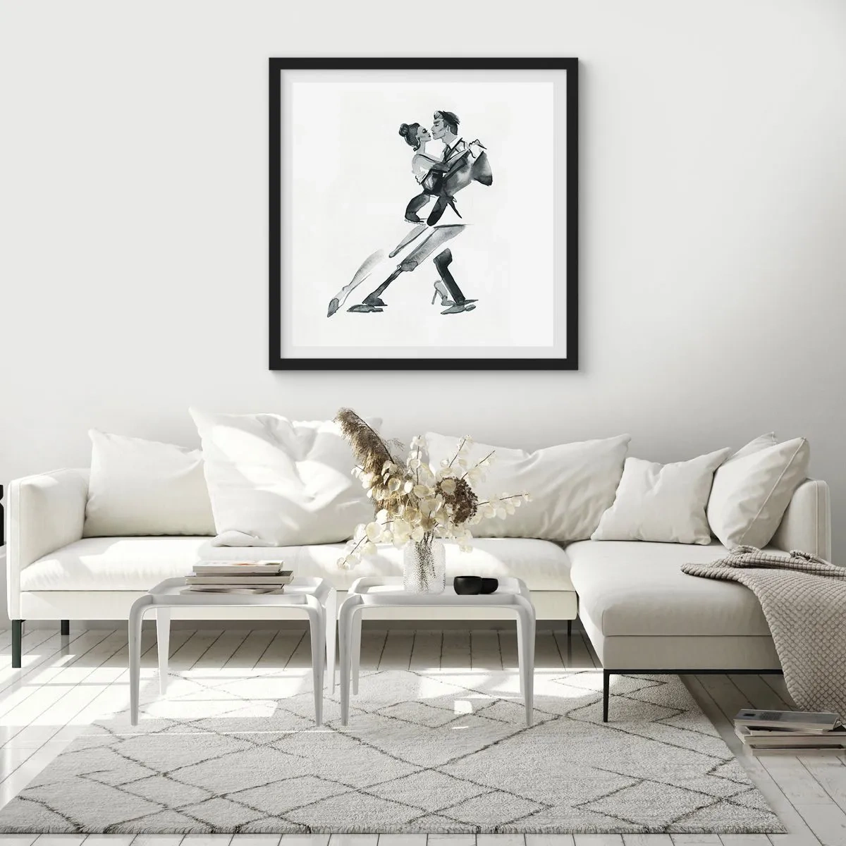 Plakat i sort ramme - I én rytme - 40x40 cm