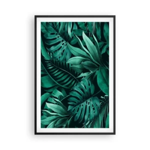 Plakat i sort ramme - Dyb tropisk grøn - 61x91 cm