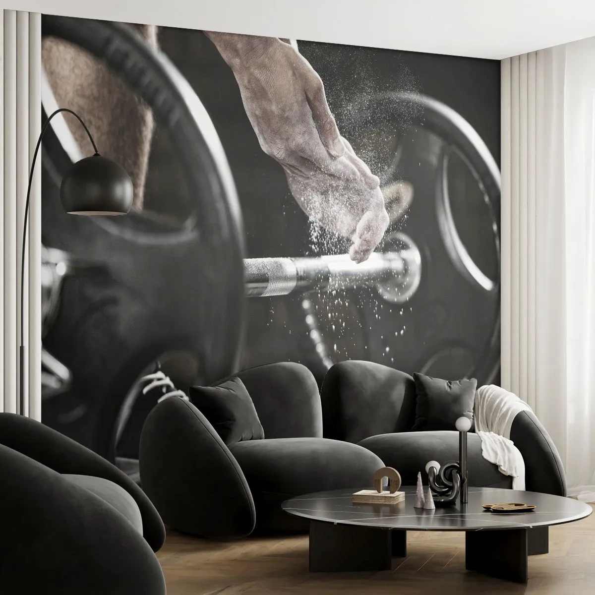 Fototapet Selvklæbende Deluxe Sticker - Udfordringen er taget imod! - Sport, Gym, Vægtløftning - 400x280 cm