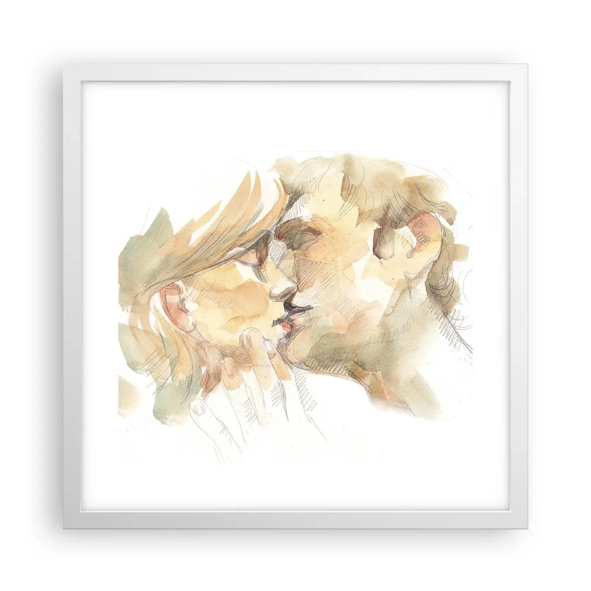 Plakat i hvid ramme - Den fundne halvdel? - 40x40 cm