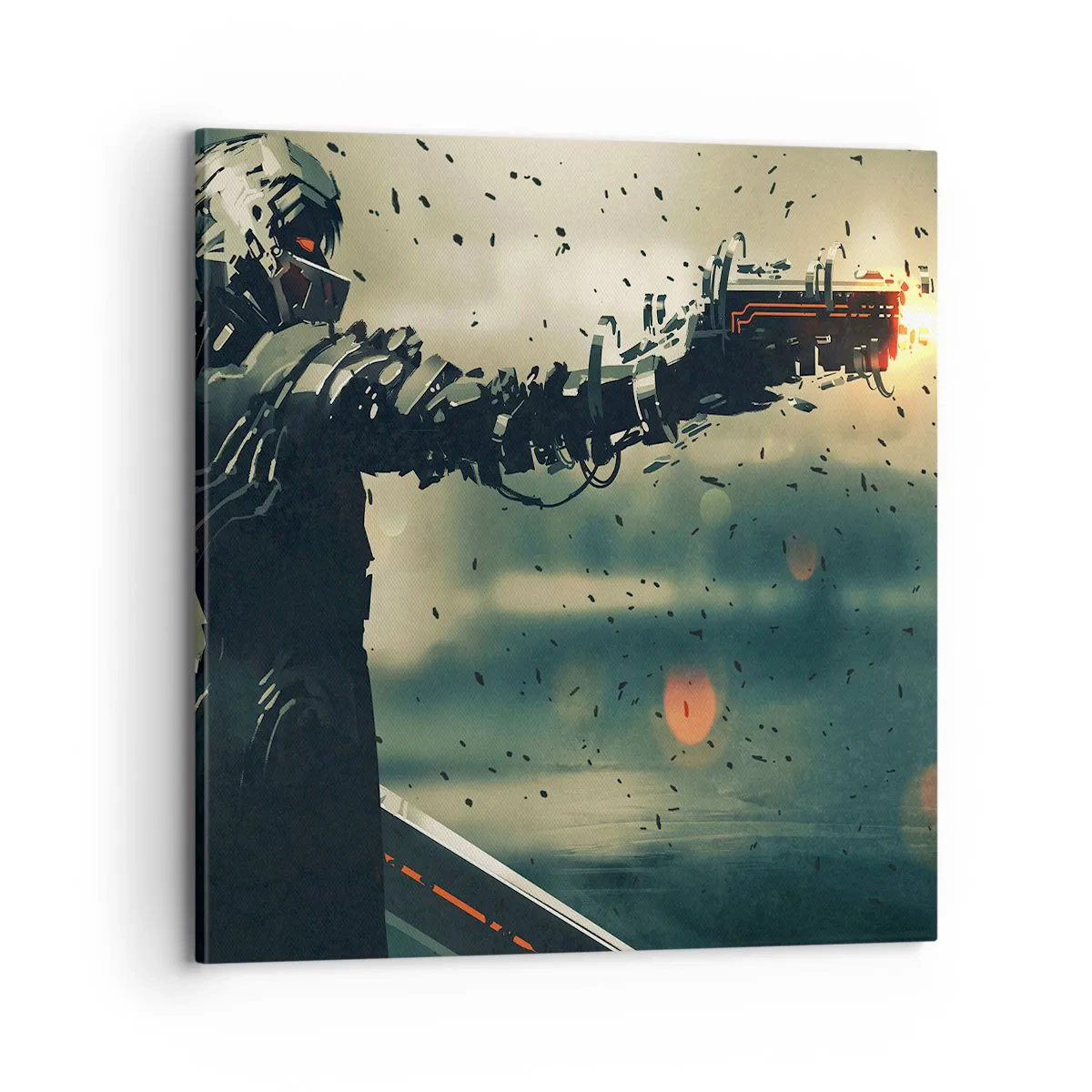 Lærredstryk - Billede på lærred - Dødeligt våben - din helt egen Terminator - 70x70 cm