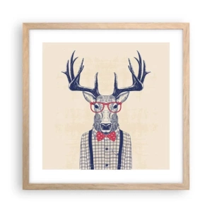 Plakat i ramme af lyst egetræ - Et underholdende ekstravaganza - 40x40 cm