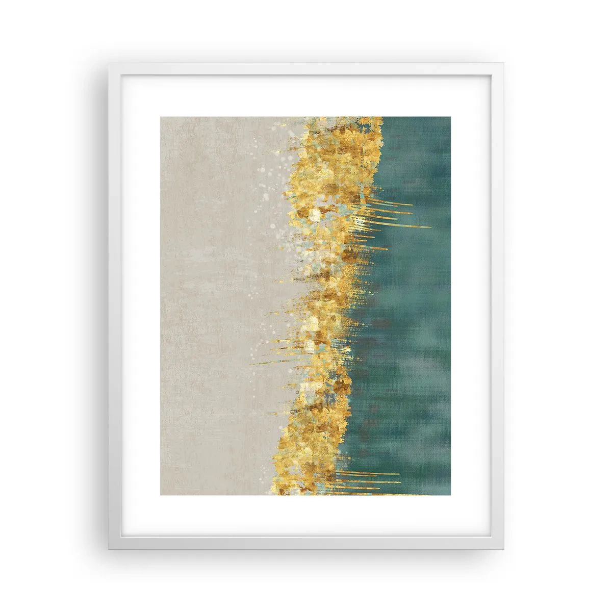 Plakat i hvid ramme - Den gyldne grænse - 40x50 cm
