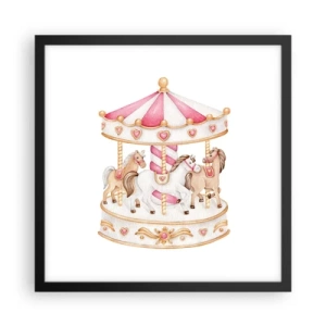 Plakat i sort ramme - Barndommens søde verden - 40x40 cm