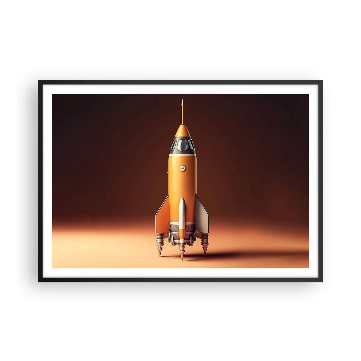 Plakat i sort ramme - Det begynder med en drøm - 100x70 cm