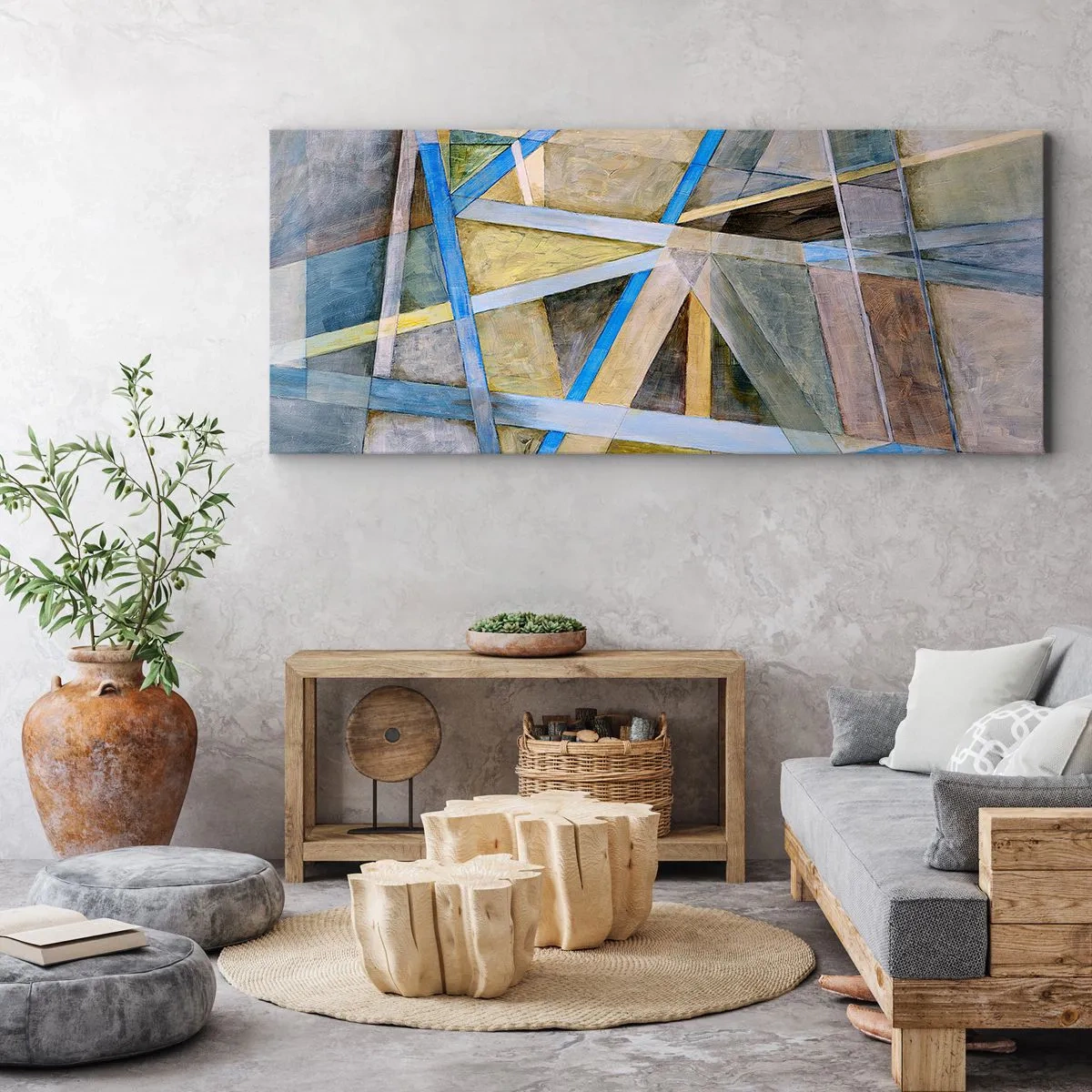 Lærredstryk - Billede på lærred - Lige eller skråt? - 140x50 cm