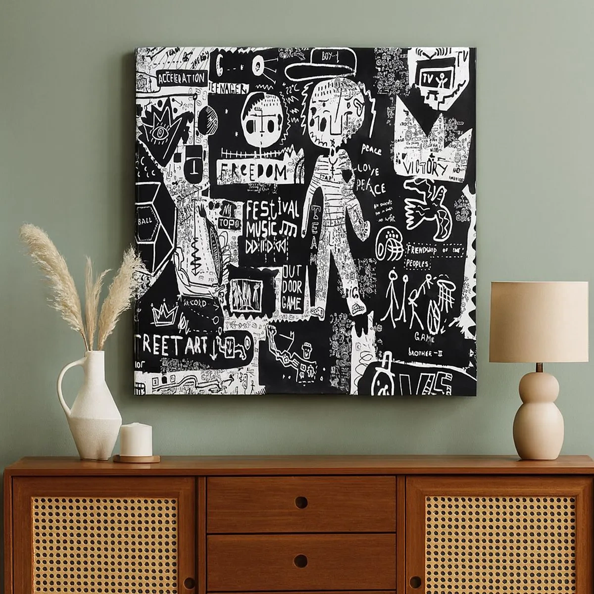 Lærredstryk - Billede på lærred - Den åndelige ungdom med lov og glæde - 30x30 cm