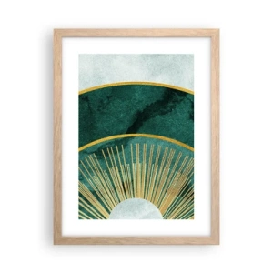 Plakat i ramme af lyst egetræ - Et anderledes solsystem - 30x40 cm