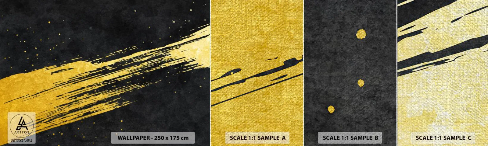 Prøve Fototapet Premium Canvas - Hop ind i hyperrummet - Art Deco, Elegant, Mørk - 100x30 cm