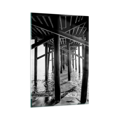 Billede på glas - Strandskjul - 80x120 cm