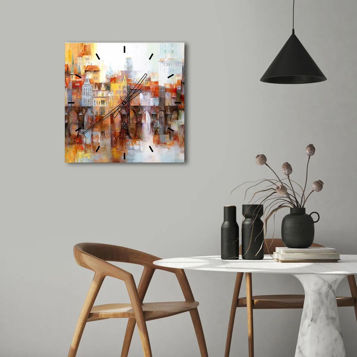 Vægur, Uret - Under broen også smuk - 40x40 cm