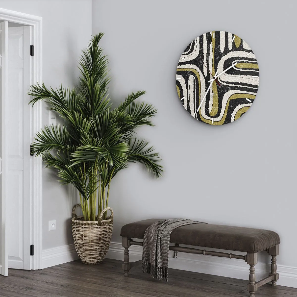 Vægur, Uret - Komposition: stier og gyder - 40x40 cm