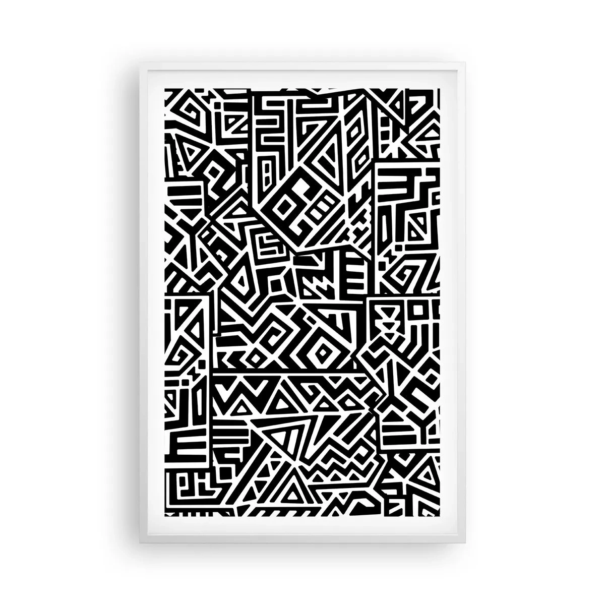 Plakat i hvid ramme - Præcolumbiansk sammensætning - 61x91 cm