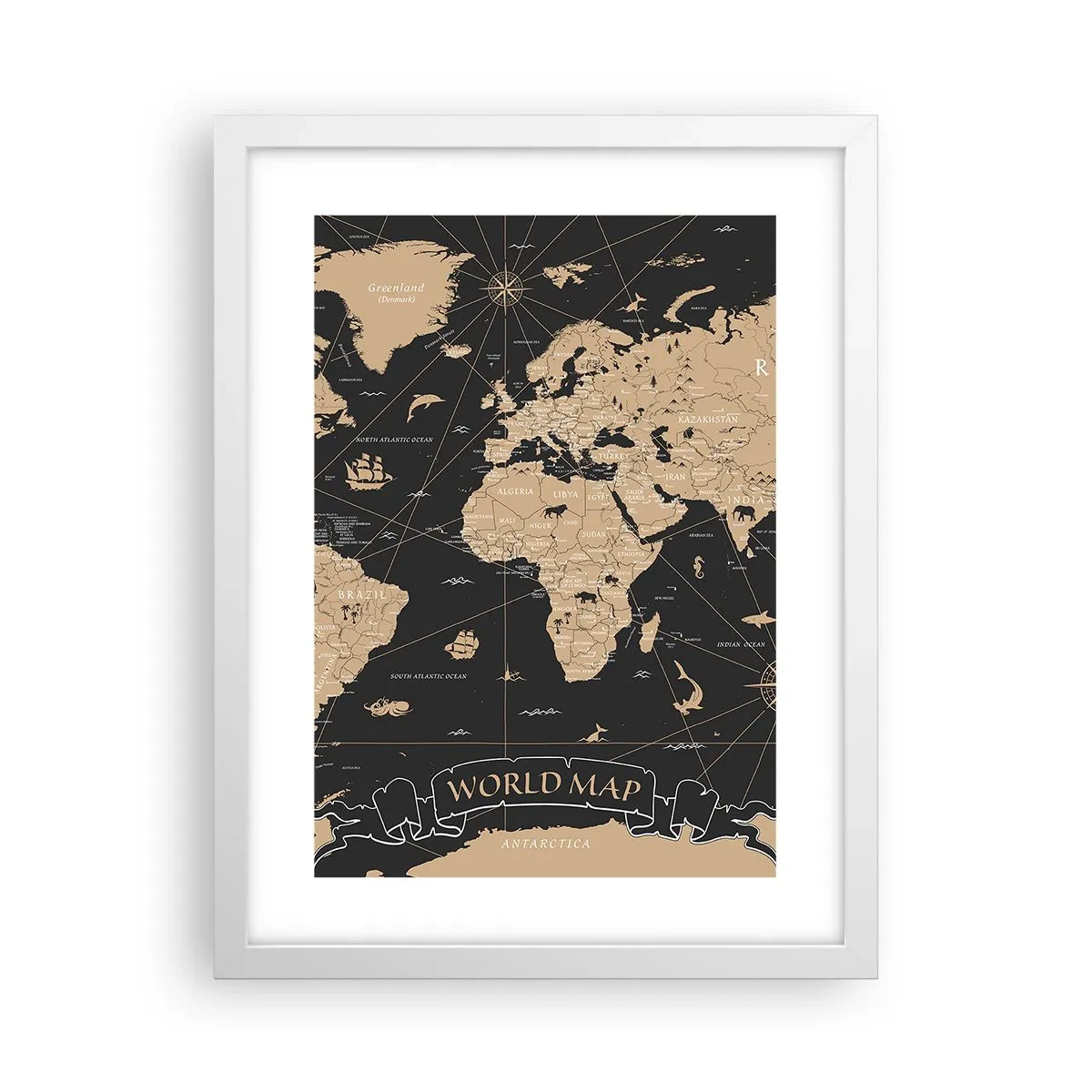 Plakat i hvid ramme - Grænserne for min verden - 30x40 cm