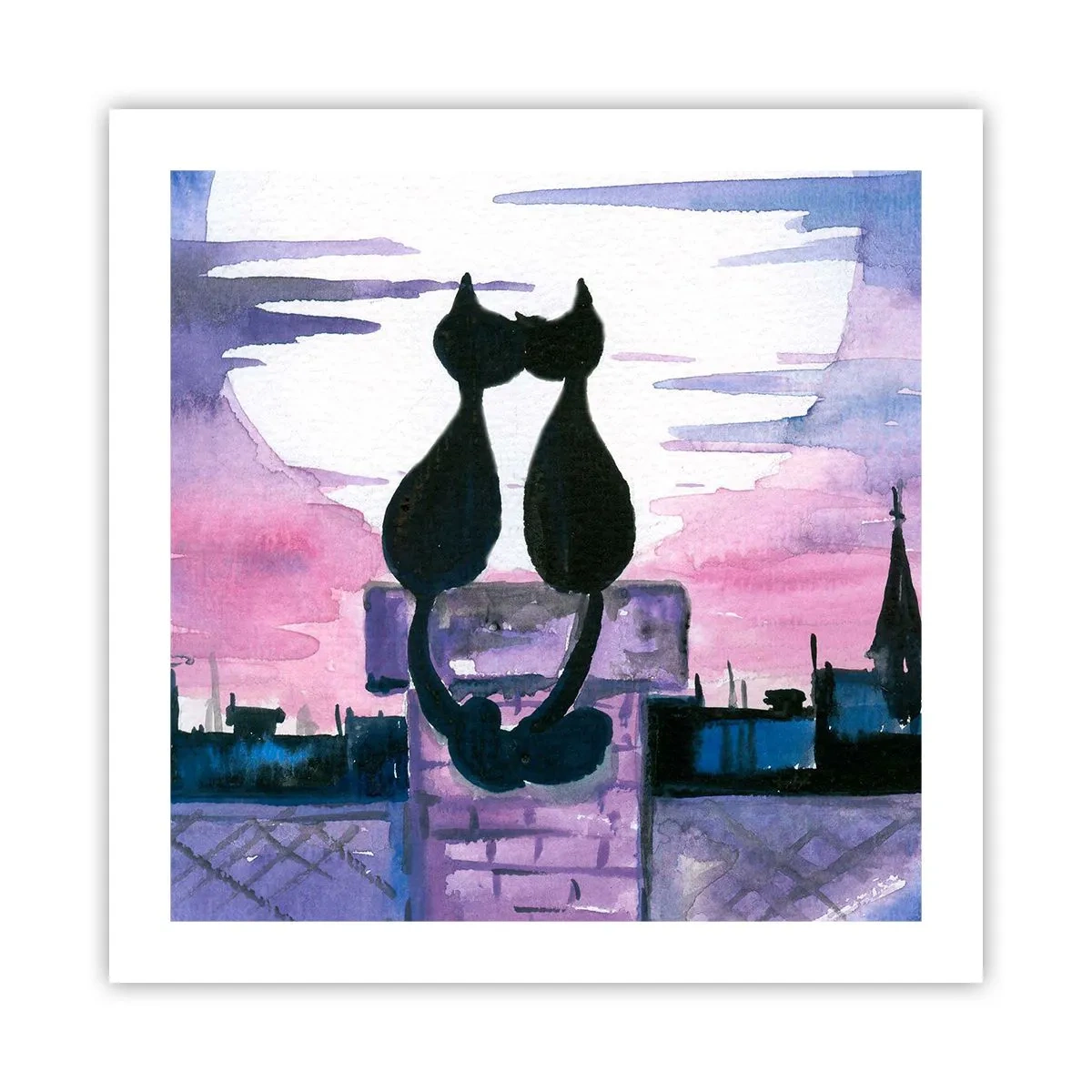 Plakat - Rendez-vous under månen - 50x50 cm