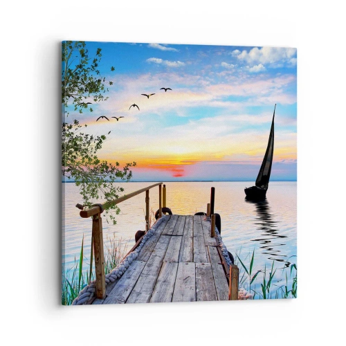 Lærredstryk - Billede på lærred - Godaften - 70x70 cm