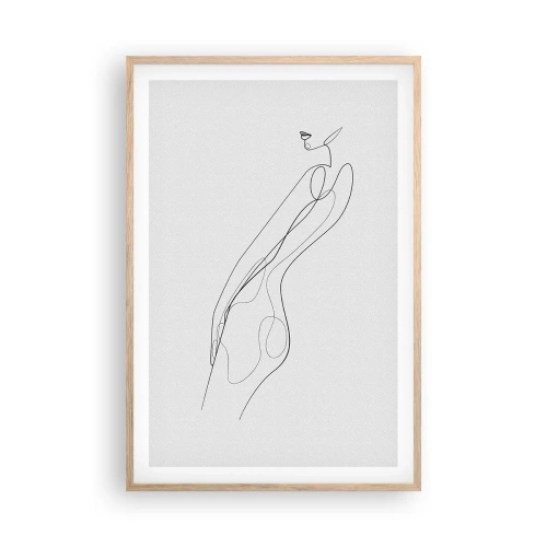 Plakat i ramme af lyst egetræ - Næppe et løfte - 61x91 cm