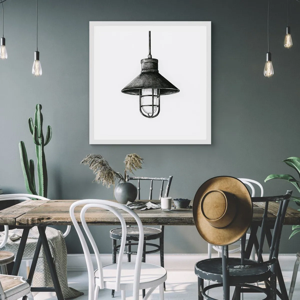 Plakat i hvid ramme - Som for mange år siden... - 40x40 cm