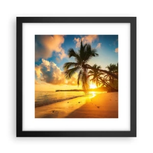 Plakat i sort ramme - Caribisk drøm - 30x30 cm