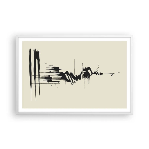 Plakat i hvid ramme - Skyndsom abstraktion - 91x61 cm