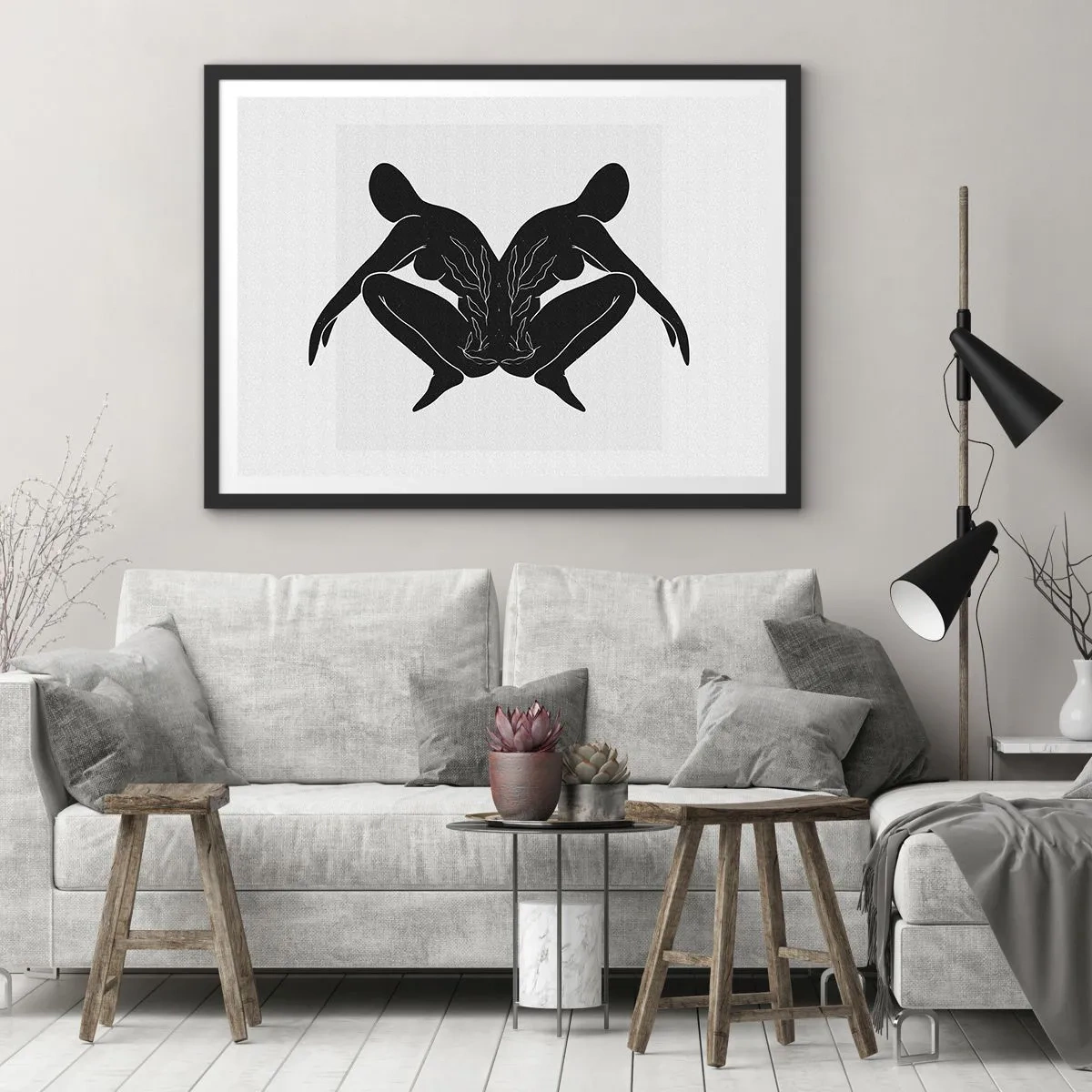 Plakat i sort ramme - En delt sjæl - 70x50 cm