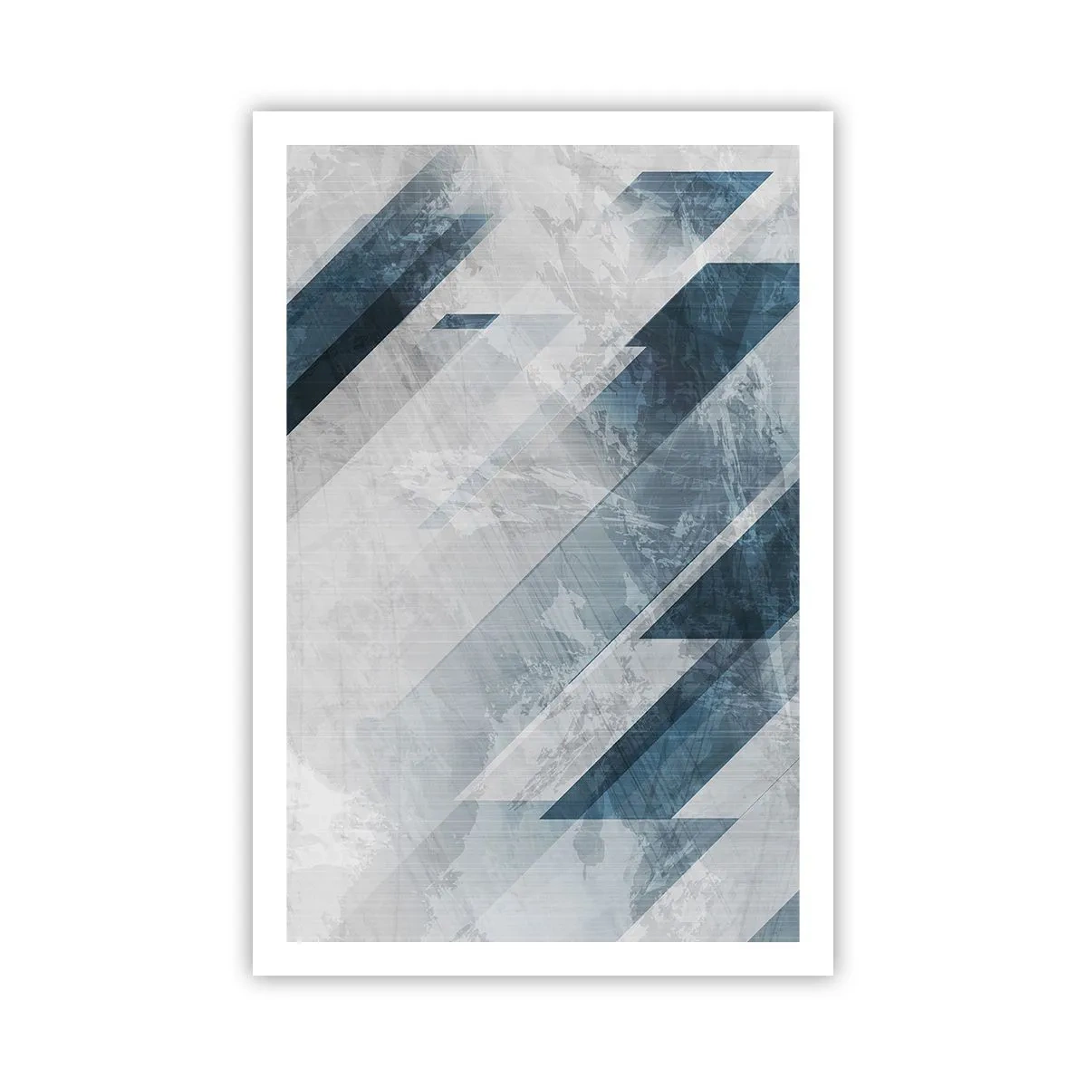 Plakat - Rumlig komposition - bevægelse af gråtoner - 61x91 cm