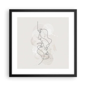 Plakat i sort ramme - Omfavnet i en omfavnelse - 40x40 cm