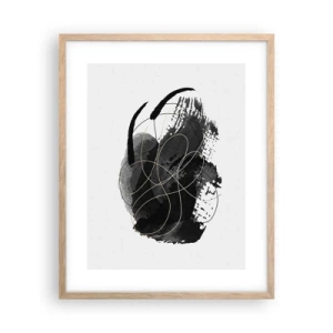 Plakat i ramme af lyst egetræ - Kom frem fra det sorte - 40x50 cm